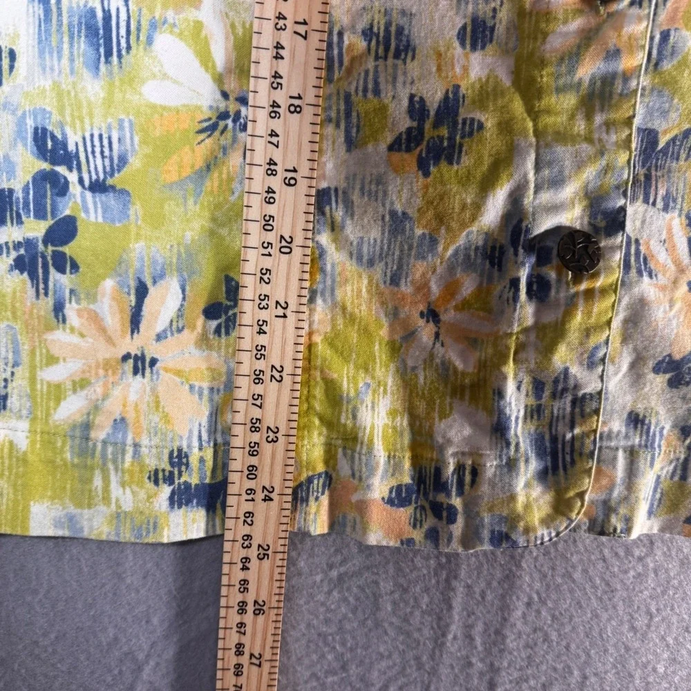City Blues by Koret Womens Floral Jacket Green Blue Size L K8531124M Button Up‎